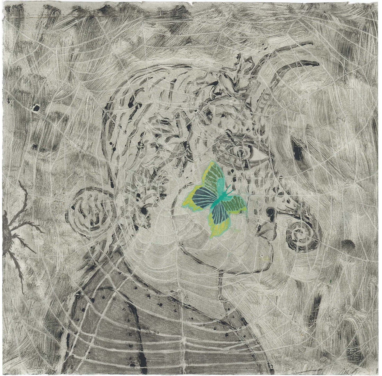 Flutterby spirit caught in a web, 2025