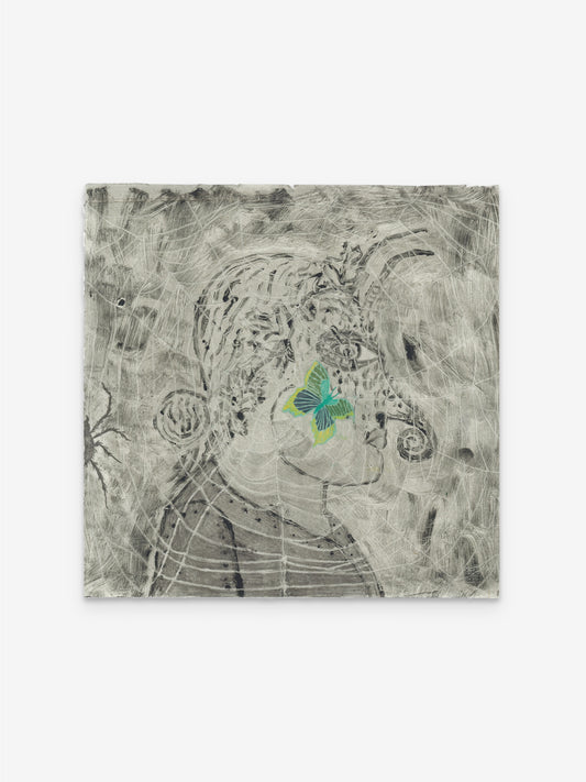 Flutterby spirit caught in a web, 2025