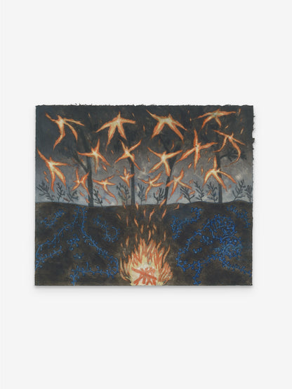 Cow and Ram watching the embers take flight, 2025