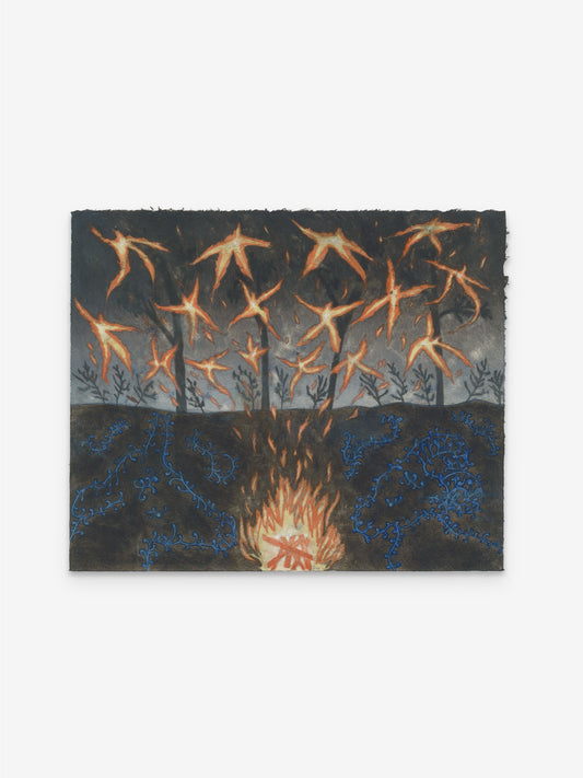 Cow and Ram watching the embers take flight, 2025