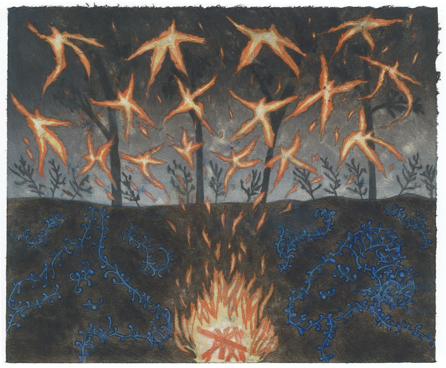 Cow and Ram watching the embers take flight, 2025